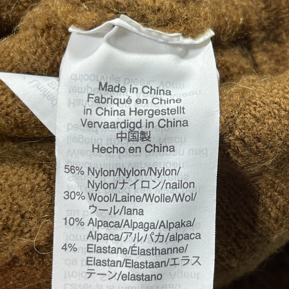 Madwell Sweater Women Large Faux Wrap Pullover Brown Minimalist Alpaca Blend - Picture 9 of 11